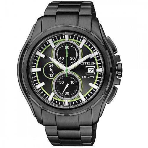 Image of CA0275-55E Citizen all black herreur <br> Chronograph og Eco-Drive